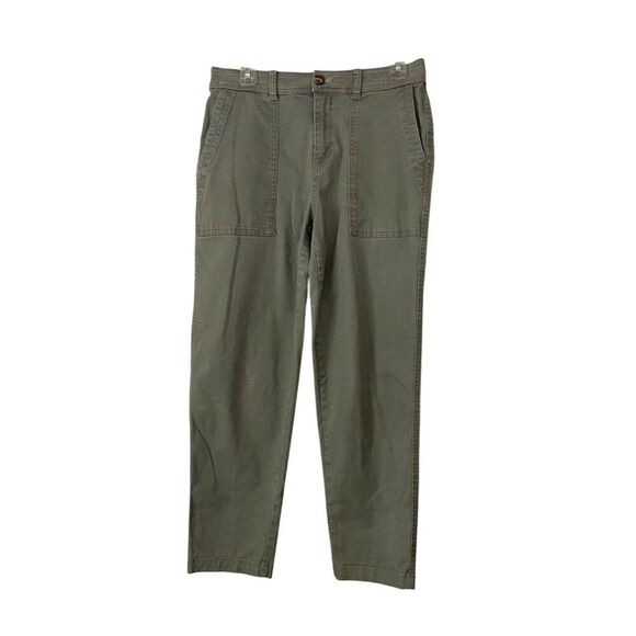 A New Day Utility Pants Size 6 Army Green Casual Straight Leg Cotton Blend Pants - Picture 1 of 9